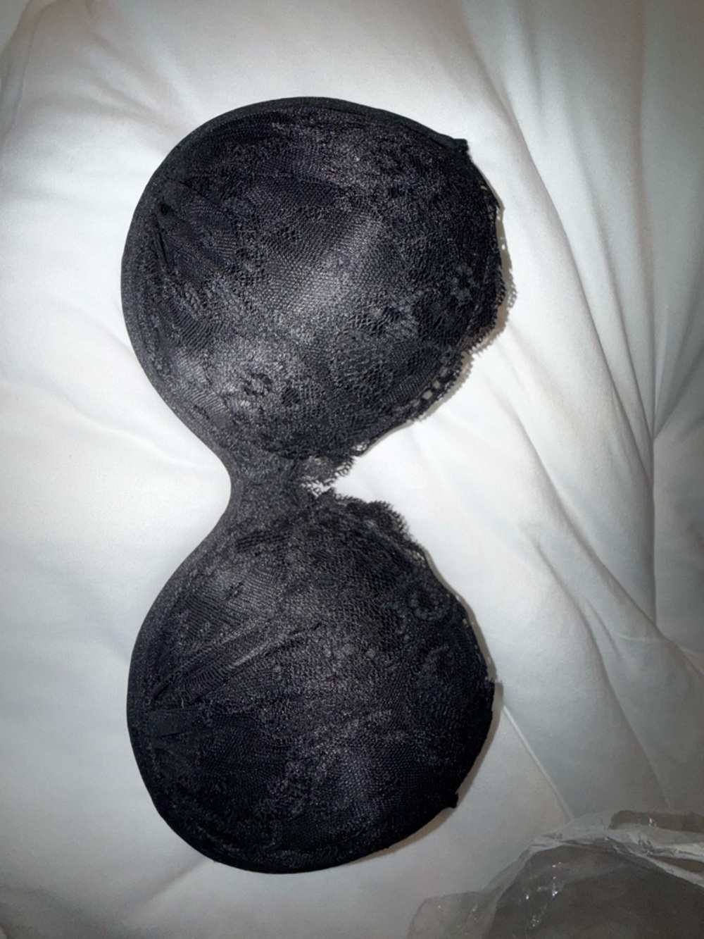 Strapless Lace Push-Up Bra - Black